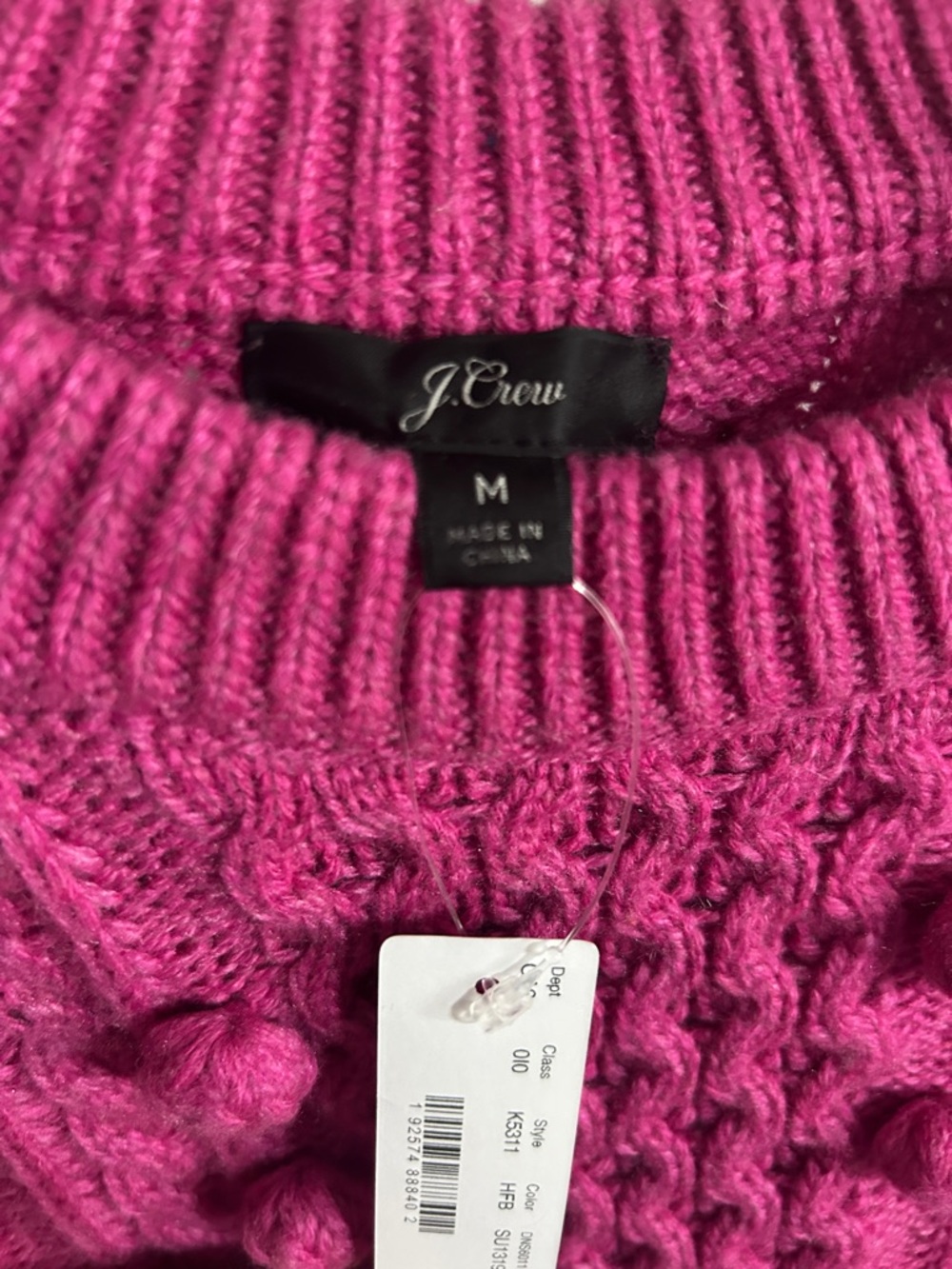 J. Crew Pink Cable Knit Crewneck Sweater - Picture 5 of 6